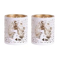 Aroma White & Gold Fairy 2 Tealight & Votive Holder Set Extra Image 1 Preview